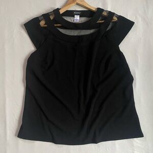 Ashro Sleeveless Illusion-Neckline Formal Top Women’s Size 2X (Top Only)